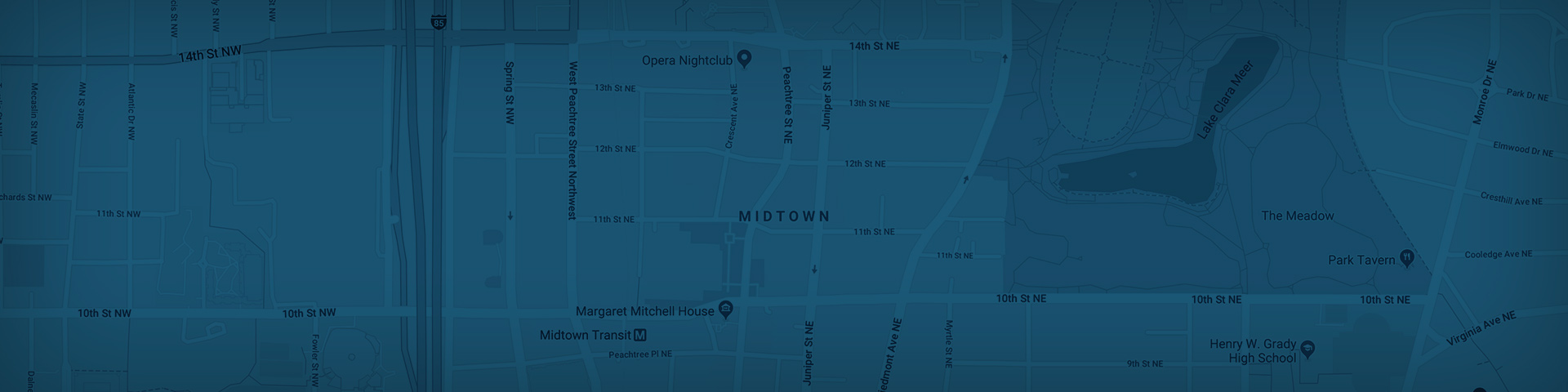 Midtown Atlanta Blue Map Background